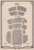 Savoy Theatre, Strand, London. Vintage seating plan 1955 old vintage print