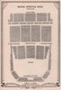 Royal Festival Hall, South Bank, London. Vintage seating plan 1955 old print