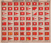 YACHT FLAGS. Red & White. Red & Yellow 1914 old antique vintage print picture