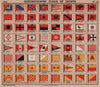 YACHT FLAGS. Red & Black. Red & Yellow. Red & Blue 1914 old antique print