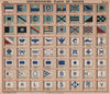 YACHT FLAGS. Turquoise & Black, Blue & Red. Blue & White 1914 old print