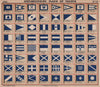 YACHT FLAGS. Blue & White (2) 1914 old antique vintage print picture
