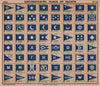 YACHT FLAGS. Blue & White (3) 1914 old antique vintage print picture