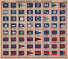 YACHT FLAGS. Blue & White. Blue & Red 1914 old antique vintage print picture