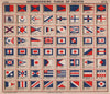 YACHT FLAGS. Blue & Red. Red, White & Blue (4) 1914 old antique print picture
