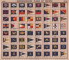 YACHT FLAGS. Blue Yellow Red White 1914 old antique vintage print picture