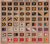 YACHT FLAGS. Black Yellow Mauve White Red 1914 old antique print picture