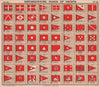 YACHT FLAGS. Red & White (4) 1911 old antique vintage print picture