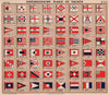 YACHT FLAGS. Red, White & Blue (5) 1911 old antique vintage print picture