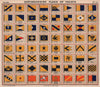 YACHT FLAGS. Black & Yellow. Blue & Yellow. Salmon 1911 old antique print