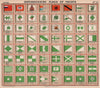 YACHT FLAGS. Green & White. Plants, Trees & flowers. Salmon & Black 1911 print