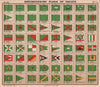 YACHT FLAGS. Green & Red. Green & Yellow. Green, White & Red 1911 old print