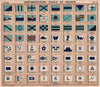 YACHT FLAGS. Turquoise & Black, Blue & Red. Blue & White 1911 old print
