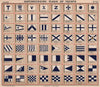 YACHT FLAGS. Blue & White (1) 1911 old antique vintage print picture