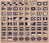 YACHT FLAGS. Blue & White (2) 1911 old antique vintage print picture
