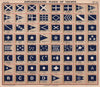 YACHT FLAGS. Blue & White (3) 1911 old antique vintage print picture