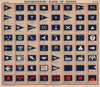 YACHT FLAGS. Blue & White. Blue & Red 1911 old antique vintage print picture