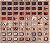 YACHT FLAGS. Blue & Red. Red, White & Blue (4) 1911 old antique print picture