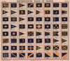 YACHT FLAGS. Blue & Yellow 1911 old antique vintage print picture