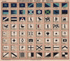 YACHT FLAGS. Blue & Turquoise. Black & White. Birds 1911 old antique print