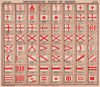 YACHT FLAGS. Red & White (2) 1908 old antique vintage print picture