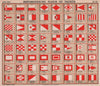 YACHT FLAGS. Red & White (3) 1908 old antique vintage print picture