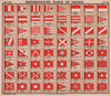 YACHT FLAGS. Red & White (4) 1908 old antique vintage print picture