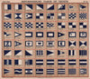 YACHT FLAGS. Blue & White (2) 1908 old antique vintage print picture