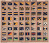 YACHT FLAGS. Blue & Yellow. Blue & Green. Blue & Red 1908 old antique print
