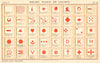 YACHT FLAGS Red & White (1) 1896 old antique vintage print picture