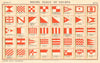 YACHT FLAGS Red & White (3) 1896 old antique vintage print picture