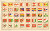 YACHT FLAGS Red Green Yellow Grey Blue 1896 old antique vintage print picture