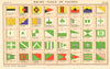 YACHT FLAGS Assorted. Green & White. Green & Red 1896 old antique print