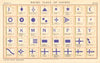 YACHT FLAGS Blue & White (1) 1896 old antique vintage print picture