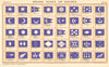 YACHT FLAGS Blue & White (5) 1896 old antique vintage print picture
