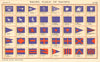 YACHT FLAGS Blue & White. Blue & Red 1896 old antique vintage print picture