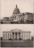 Washington: 1. The Capitol. 2. The White House . Washington DC 1903 old print