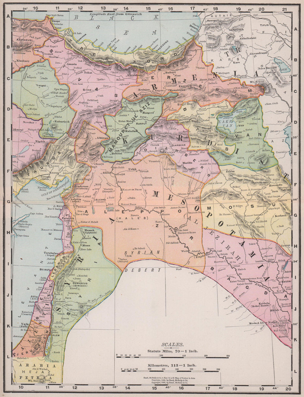 Mesopotamia. Iraq 1903 old antique vintage map plan chart