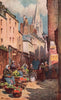 Vegetable market, St. Malo. Ille-et-Vilaine. Côte d'Émeraude 1912 old print