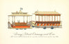 San Francisco cable car. Geary Street dummy and car 1880-1906. 1950 old print