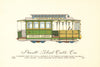 San Francisco cable car. Powell Street cable car 1888>. 1950 old vintage print