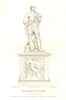 Count Wlodziemierz Potocki. Krakow statue 1839 old antique print picture