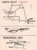 Hunter Valley wine region sketch map. New South Wales wineries. Griffith 1955