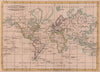 General Chart on Mercators Projection. World. Cook's route. PAYNE 1798 old map