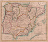 Spain and Portugal. Iberia. PAYNE 1798 old antique vintage map plan chart