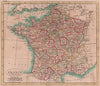 France in Departments. PAYNE 1798 old antique vintage map plan chart