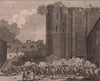 The destruction of the Bastille at Paris. France. PAYNE 1798 old antique print