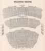 THE PALLADIUM THEATRE vintage seating plan. London West End 1937 old print