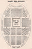 ROYAL ALBERT HALL vintage seating plan. Ring Seats. London. Concert Hall 1937