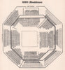 BLACKFRIARS RING BOXING ARENA vintage seating plan. Bombed 1940. London 1937